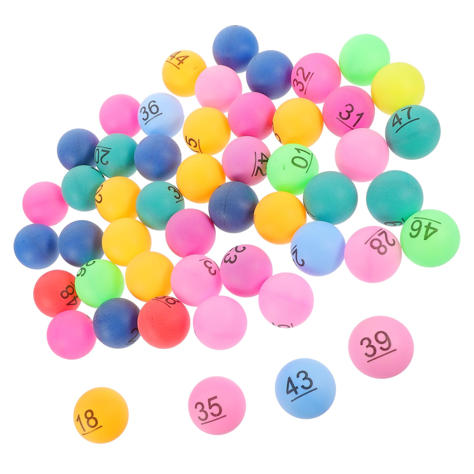 KOMBIUDA 50Pcs Reusable Numbered Balls Fun Sphere Game Balls for Parties and Events Durable Plastic Design with Numbers for Easy Identification for Raffles and Drawings