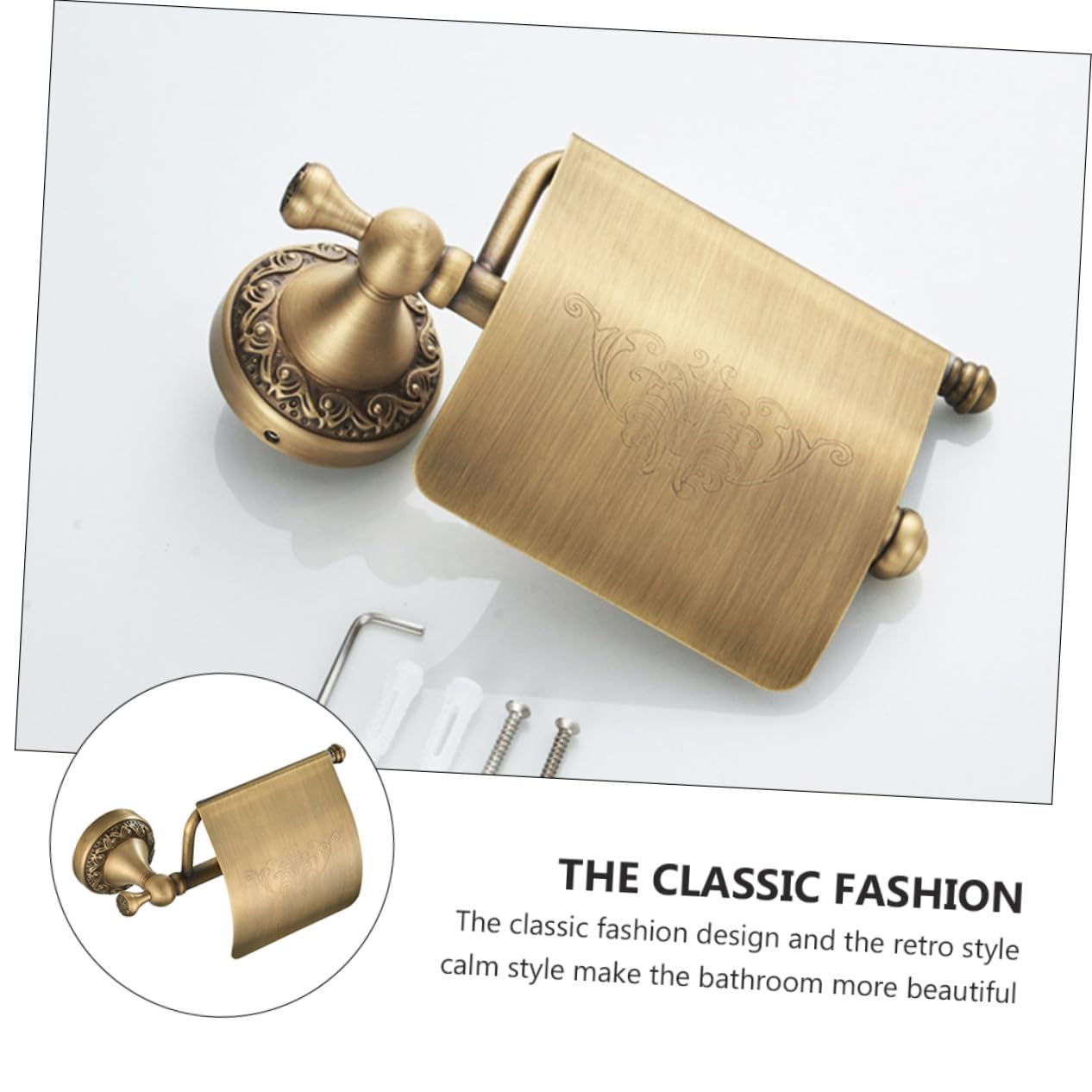 Toddmomy Portarrollos de Papel Higiénico de Cobre para Baño Diseño Compacto y Elegante Soporte de Pared Resistente y Fácil de Limpiar Adecuado para Hogares y Oficinas