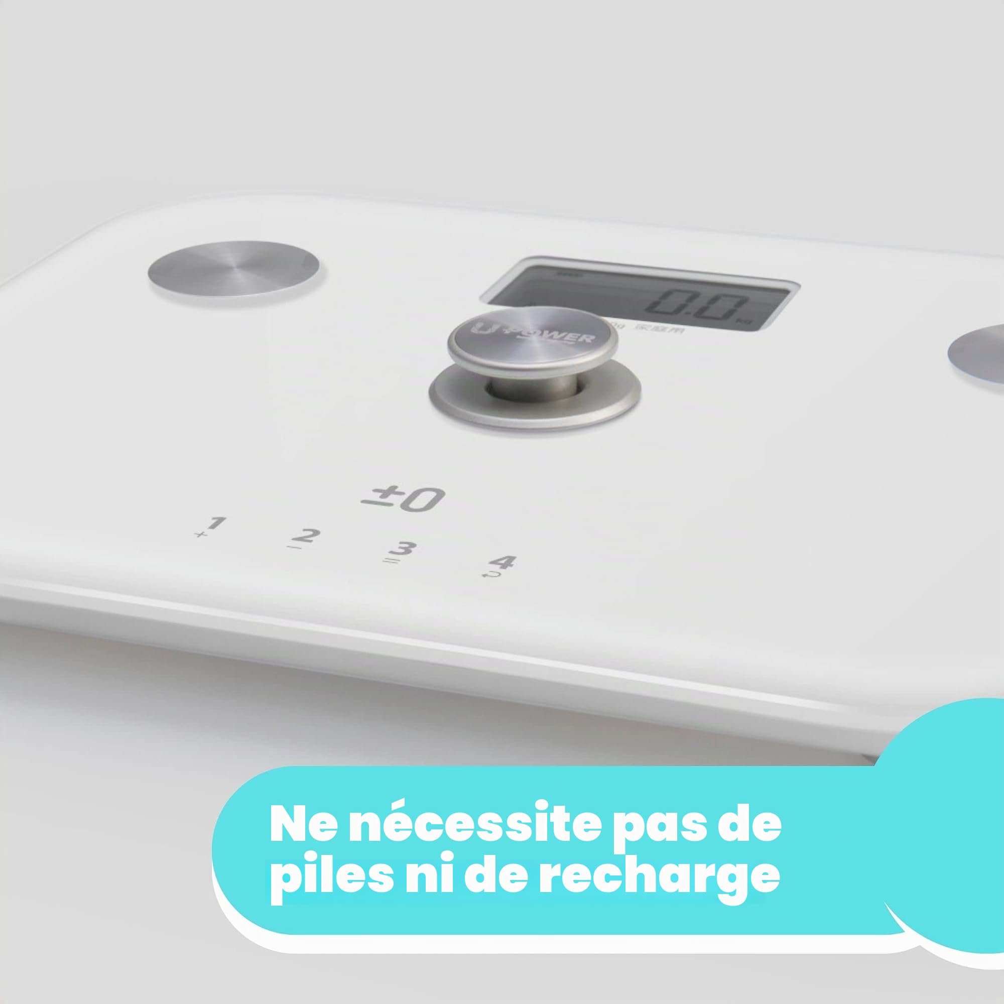 ARDES - Balance Pèse-personne numérique intelligente sans pile Balance Smart Pèse-personne de précision et numérique Balance et pèse-personne intelligent pour calculer le poids et la masse AR2PPBFM