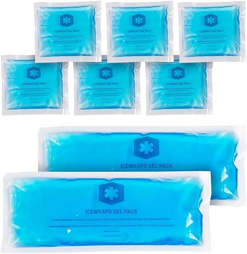 ICEWRAPS Paquetes de hielo perineal reutilizables de 4 x 10 pulgadas para recuperación posparto y paquetes de hielo de gel pequeños de 3 x 3