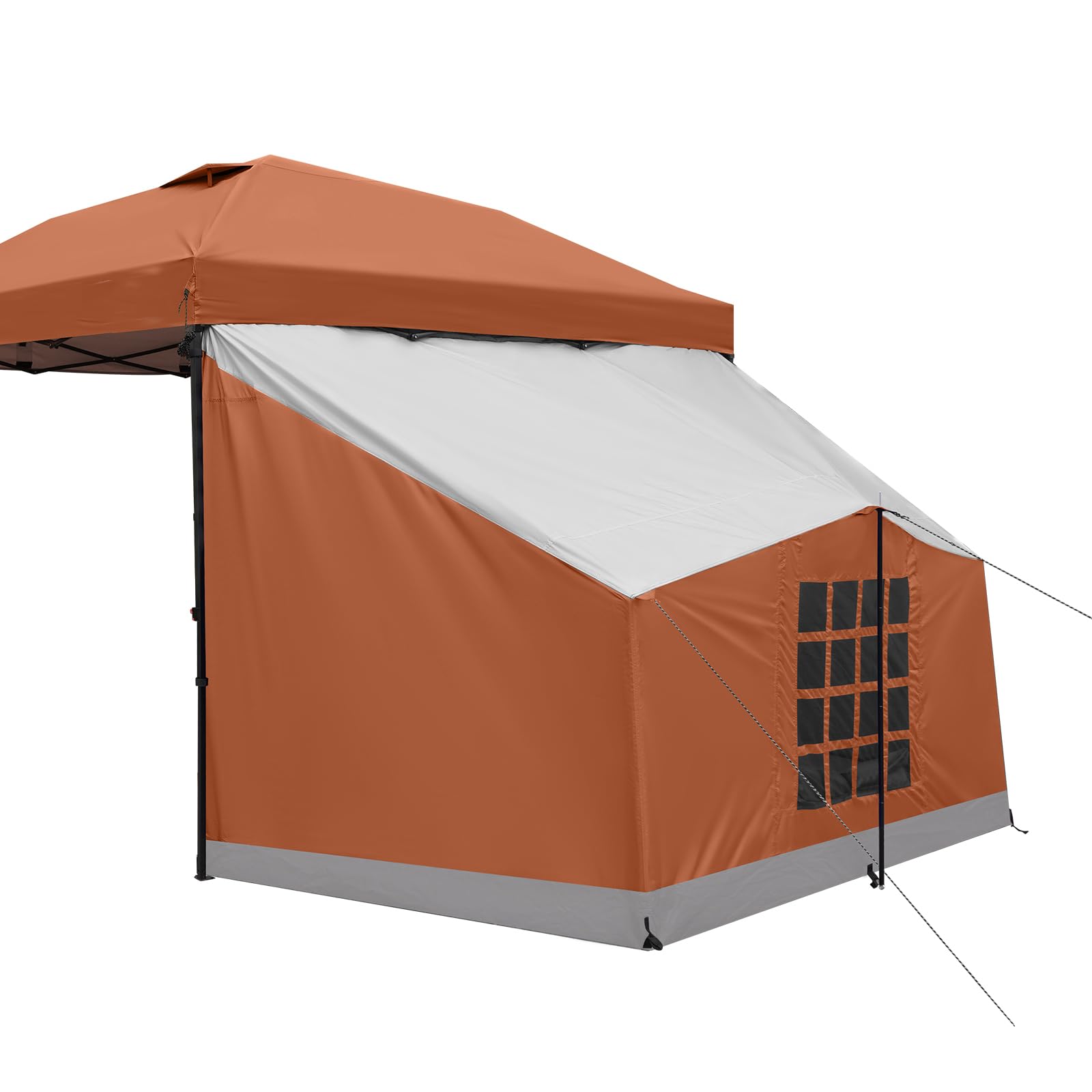 KAMPKEEPER Side Tent for 10 x 10 ft Pop Up Canopy, Easy Setup Gazebo Attachment, Camping Tent Orange (Canopy and Bracket NOT Included)