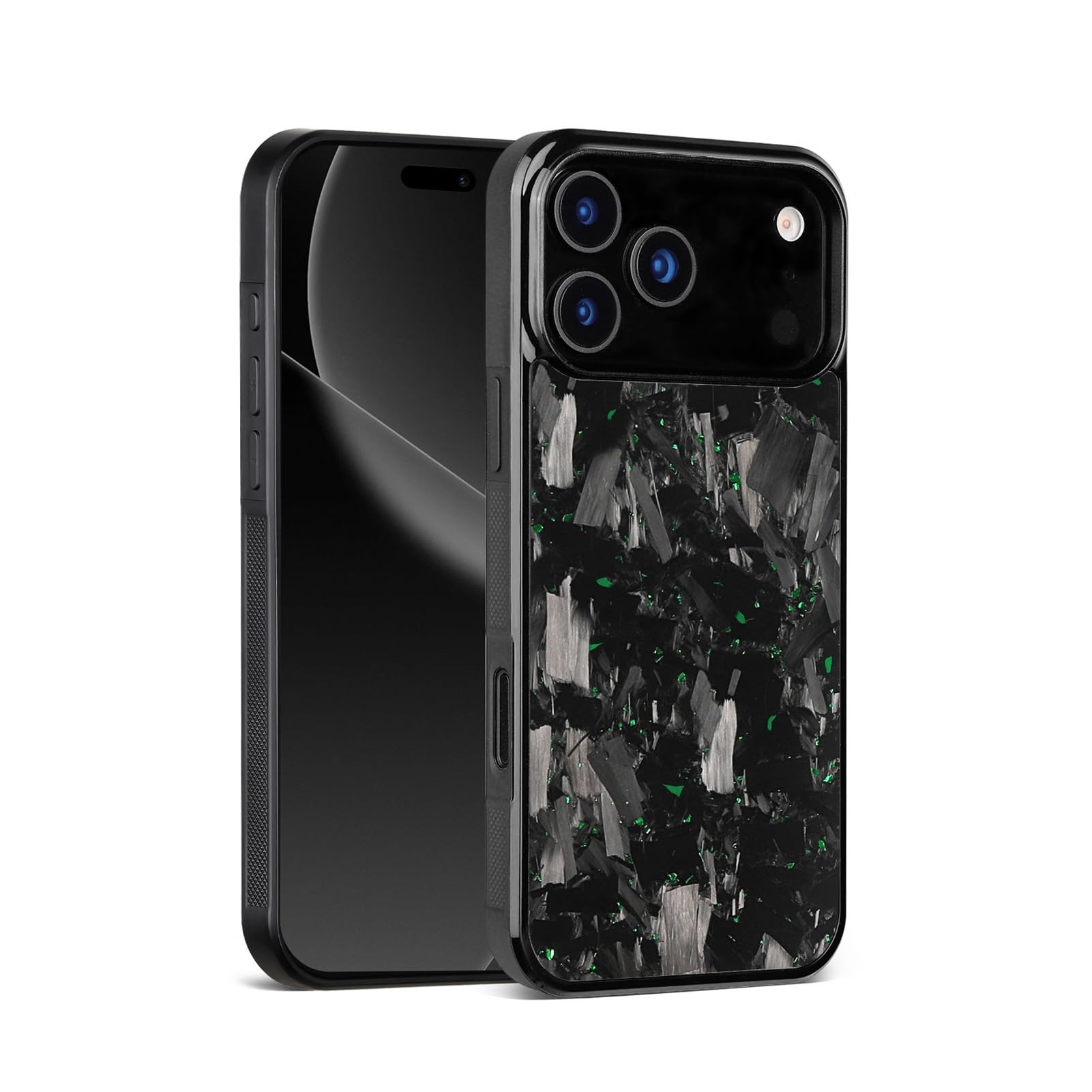 Coque iPhone 17 Pro Max carbone forgé vert luxe ultra slim et robuste - 8