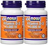 NOW Foods Vitamin D3 5000 Iu, 240-softgels (Pack of 2)