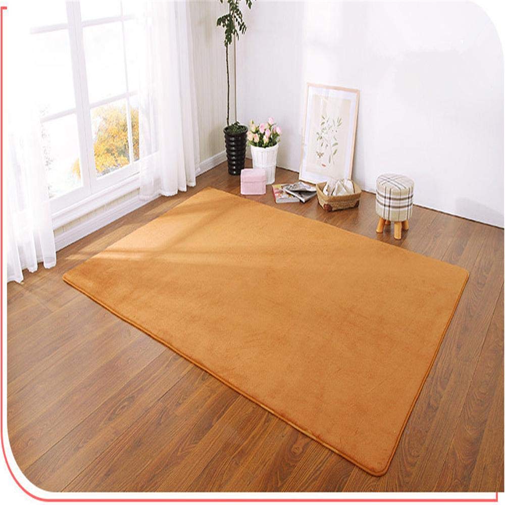 Tapis de chambre anti sol froid épais de 1cm en molleton kaki doux
