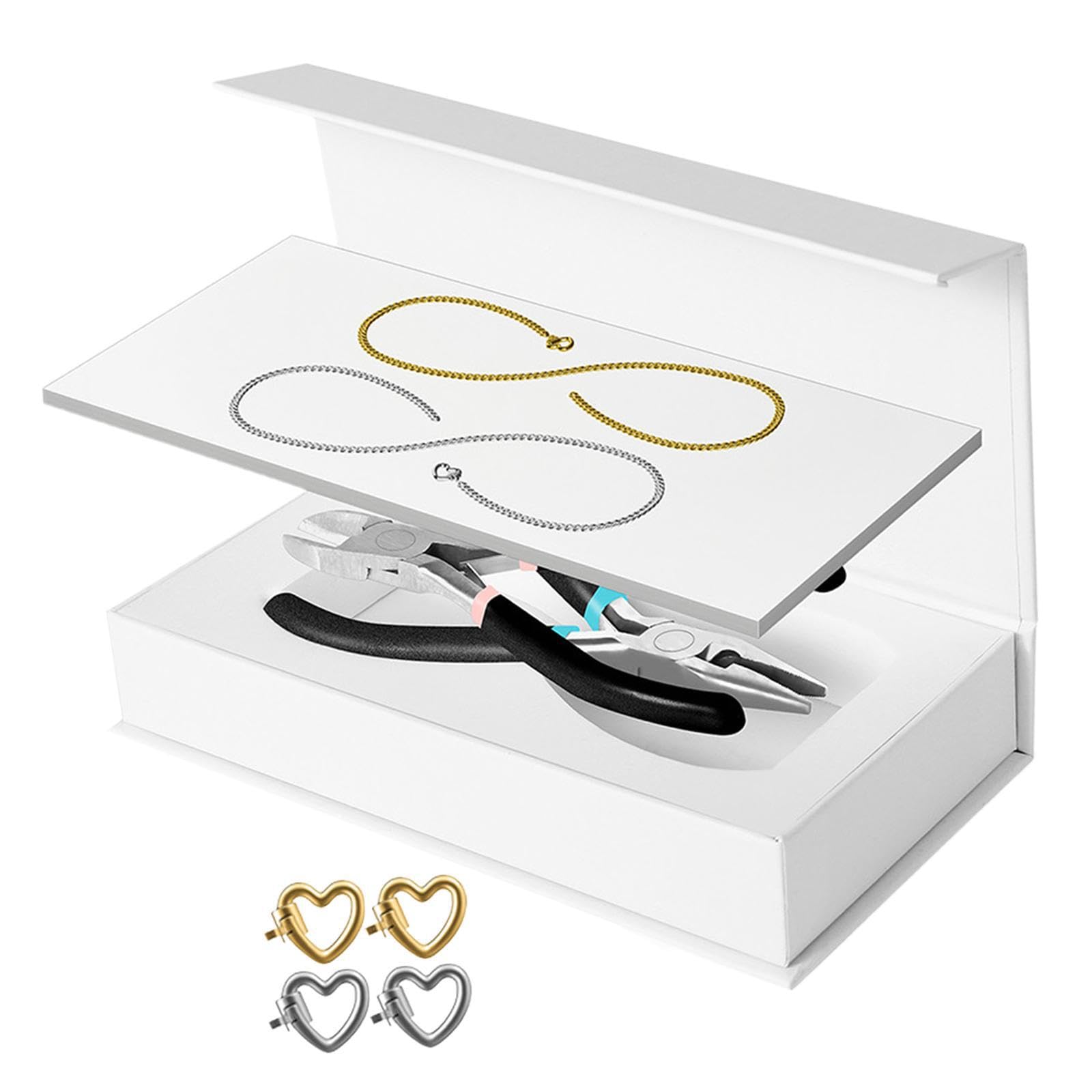 Set di braccialetti permanenti per coppie, kit per la creazione di gioielli, serate romantiche, anniversari, idea regalo premurosa, kit per, 1 Argento 1 Oro, Lunghezza della catena: 23 cm