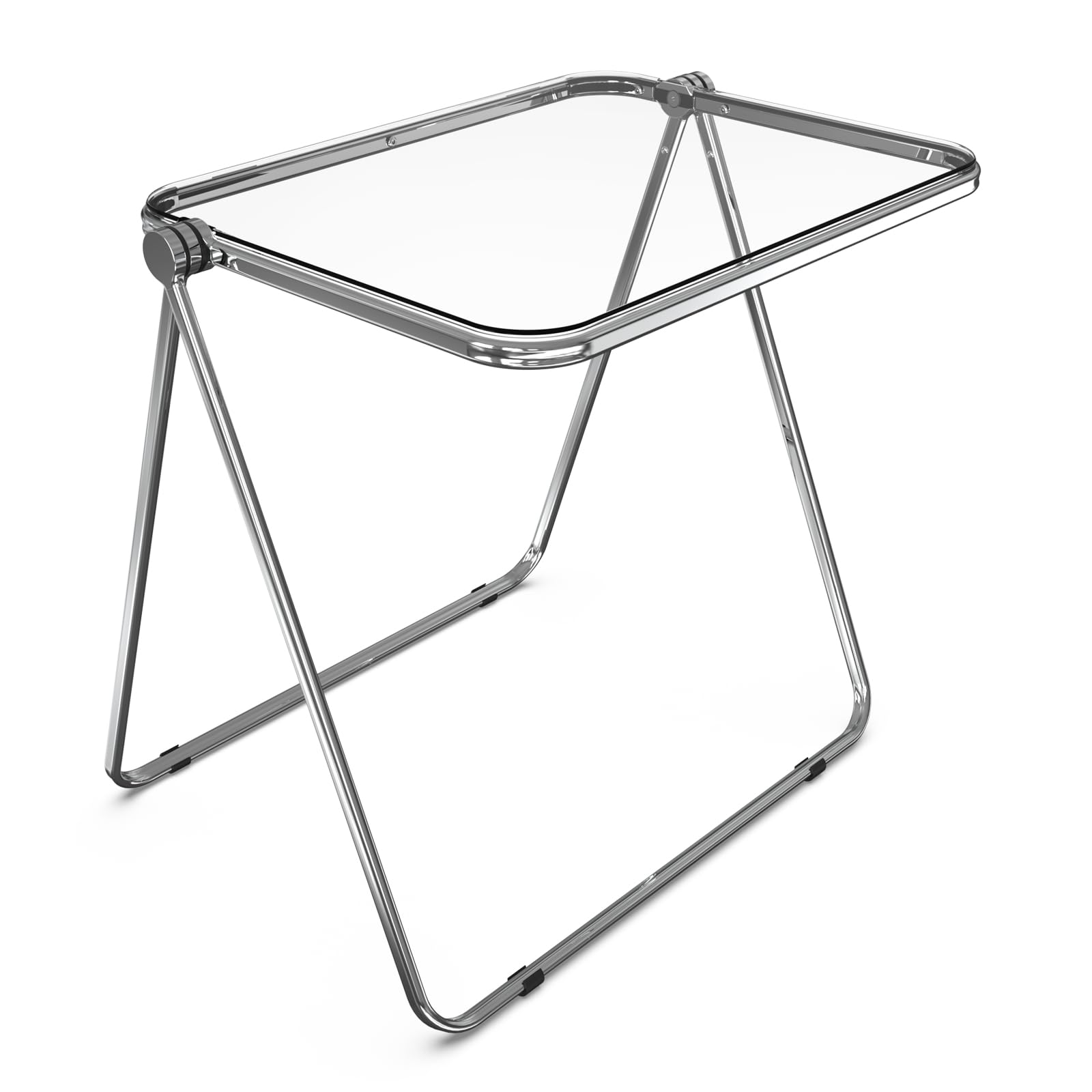 VINGLI Folding Acrylic Table Small TV Tray for Snack Dinner on Couch, Tiny Foldable Desk Writing Desk for Home Office for Small Spaces