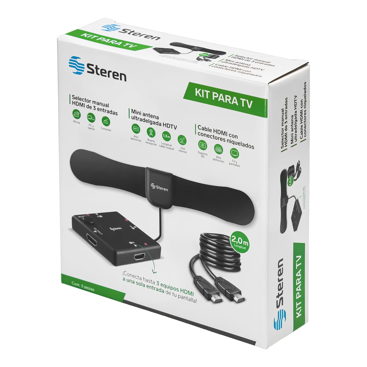 Steren Dos Entradas Una Salida Hdmi Steren Cable Coaxial Con