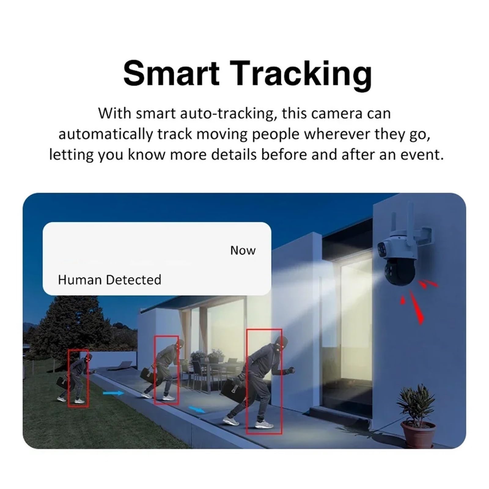 Telecamera WiFi PTZ for esterni da 5 MP con doppio obiettivo
