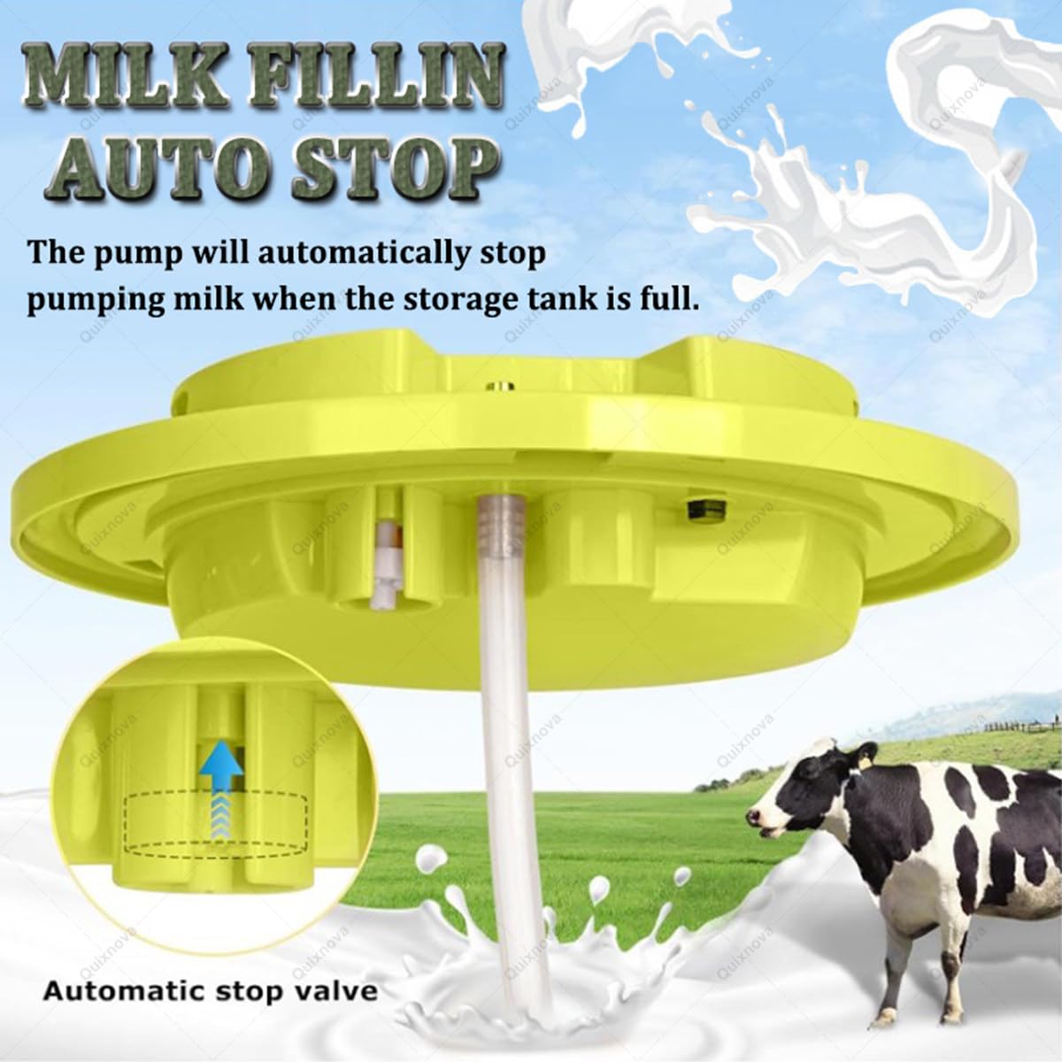 Mungitrice Portatile a Doppia Testa in Acciaio Inox da 8/12 Litri per capre, Mucche, capre e Pecore, Ideale per Uso Domestico e agricolo - Arresto Automatico della mungitura 8L