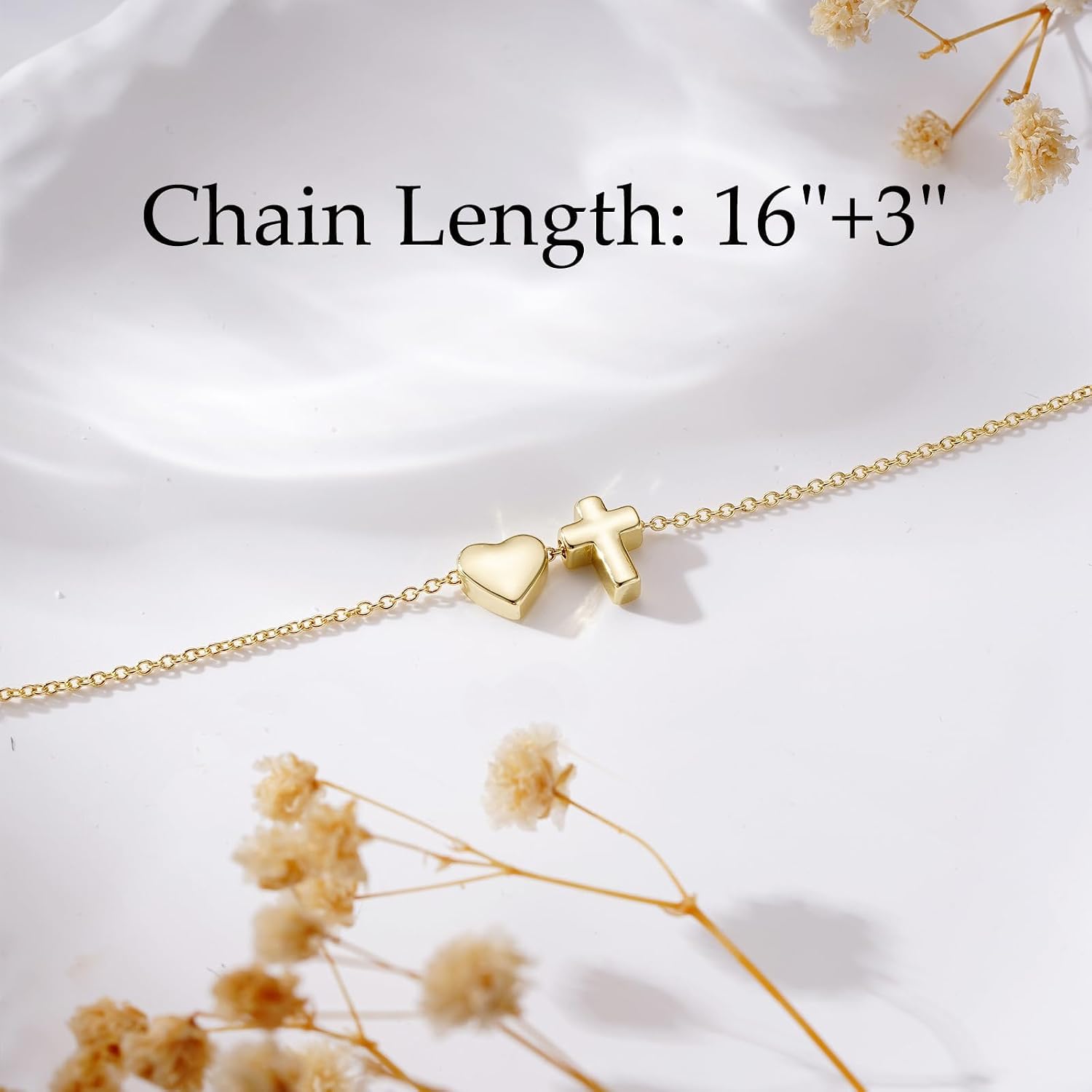 Happy 7th-21th Birthday Necklace Gifts, 14K Gold Plated Necklace Religious Christian Jewelry for Her 16+3 Inches