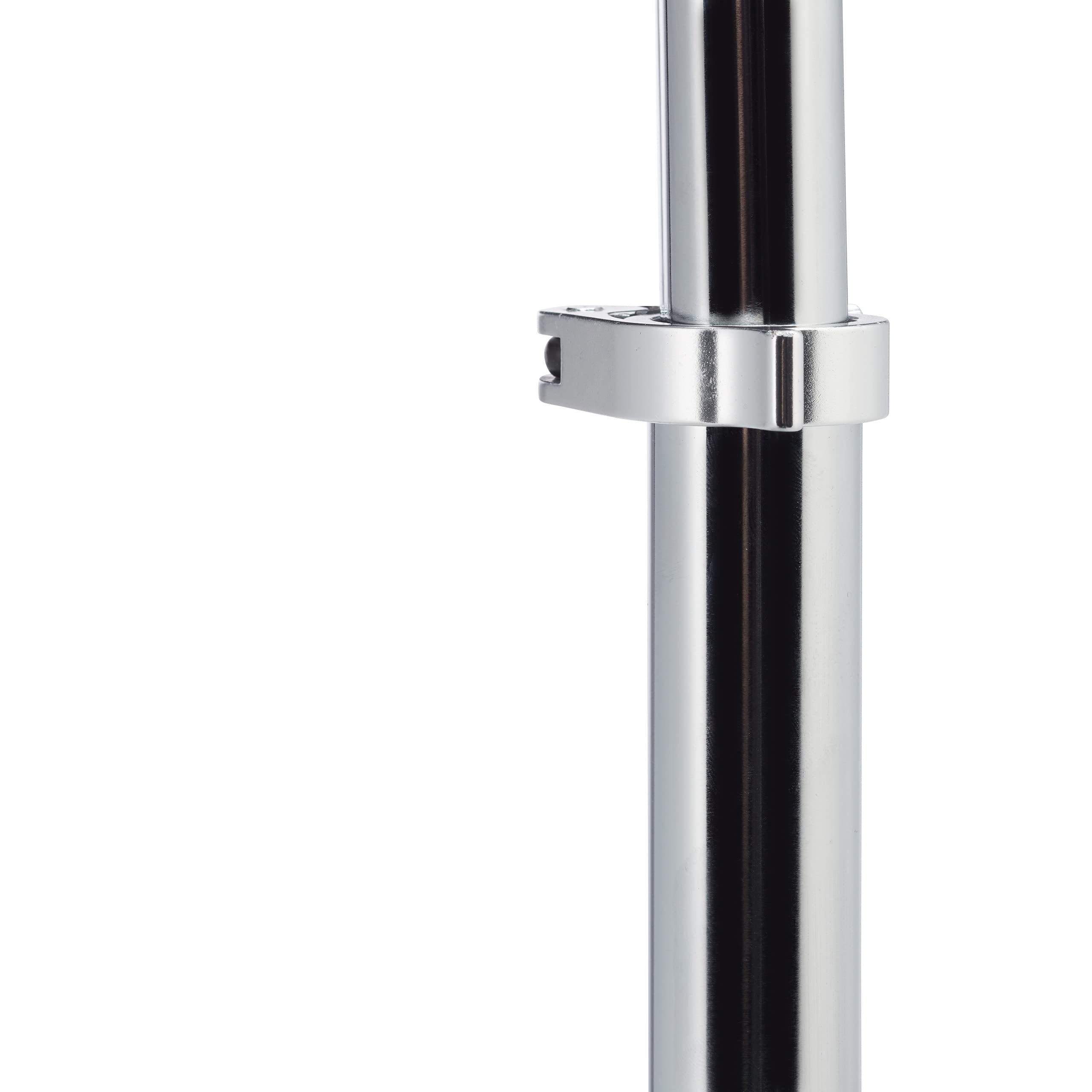 Relaxdays Tavolino Caffè Altezza Regolabile fino a 70 cm, Tavolo Piccolo per Salotto, Acciaio Cromato, Ripiano in Vetro, Ø 46 cm, Argento