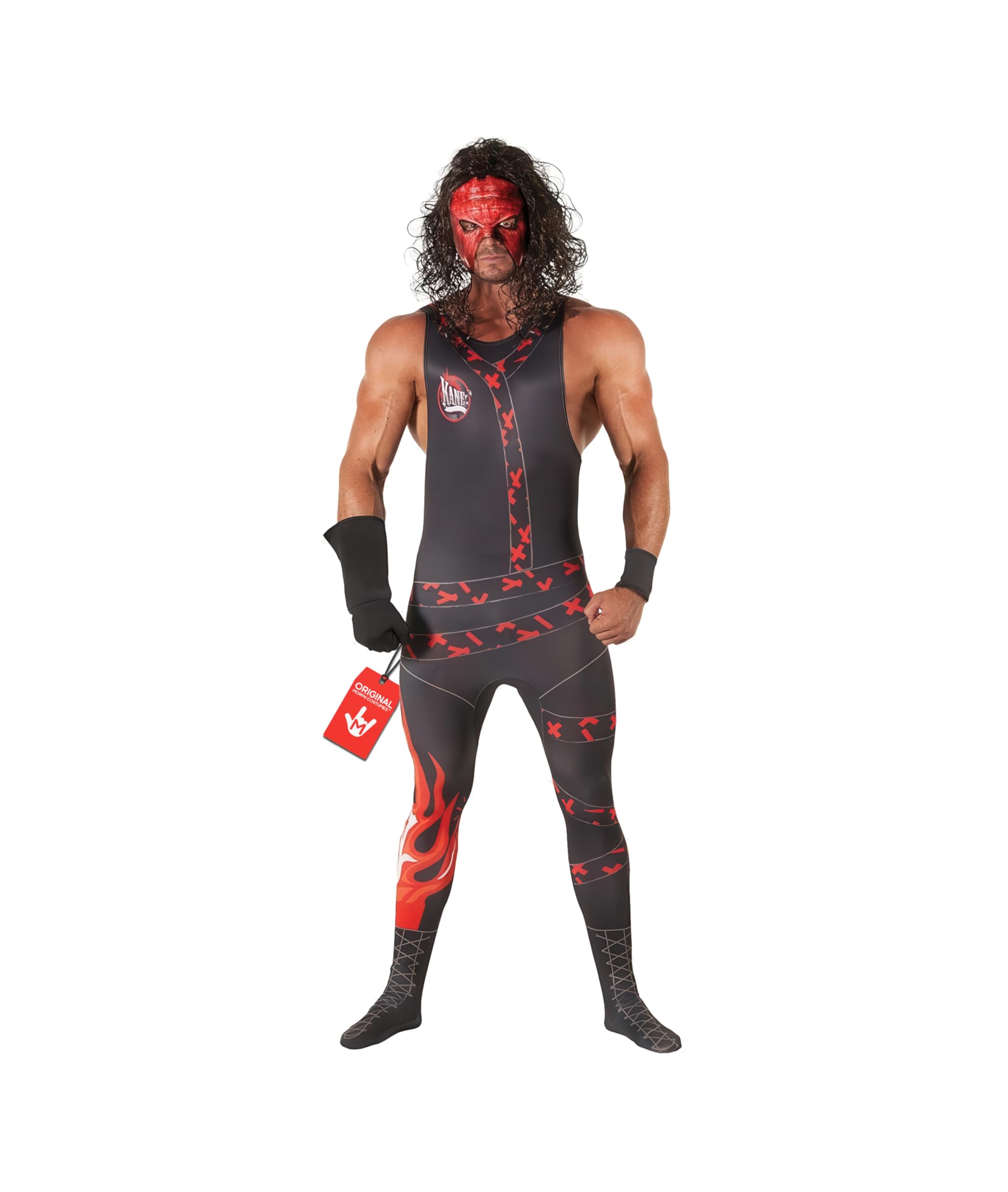 Morph Kane Strój WWE dla Dorosłych - Oficjalny Licencjonowany Kompletny Zestaw Zapaśniczy dla Mężczyzn
