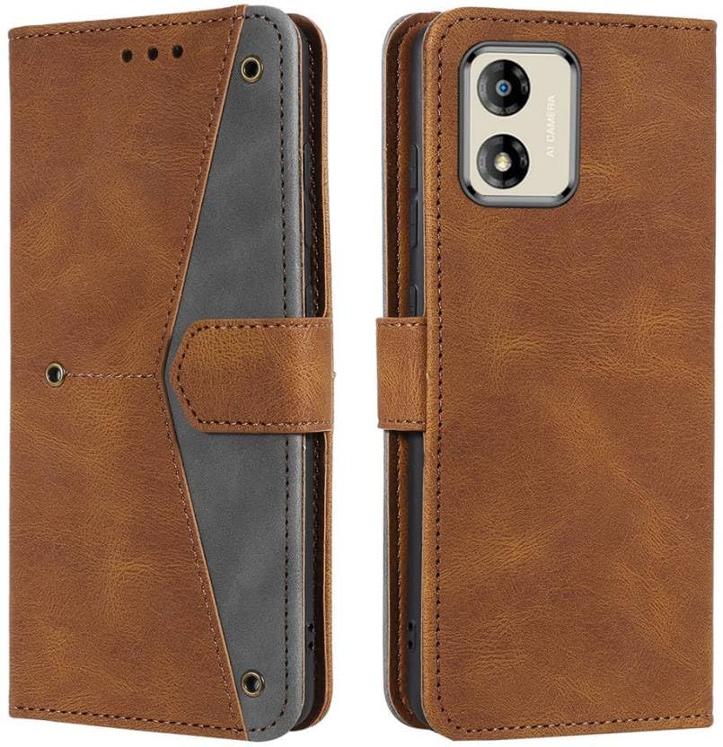 RAHISHI Flip Cover Compatible for Motorola E13 | Moto E13 Back Cover Soft Silicon TPU Flip Cover Executive Executive Brown, Magnetic Closure (B0DDB88X4V) Amazon Price History, Amazon Price Tracker