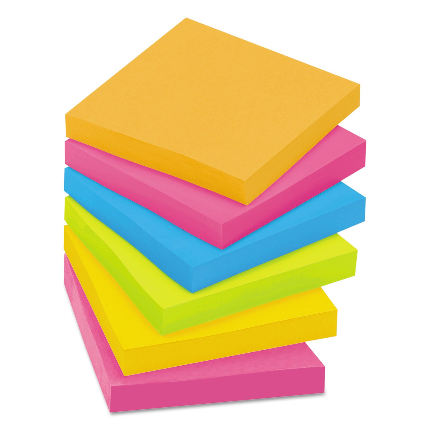 Post-it 65412SSUC Pads in Rio de Janeiro Colors, 3 x 3, 90-Sheet, 12/Pack