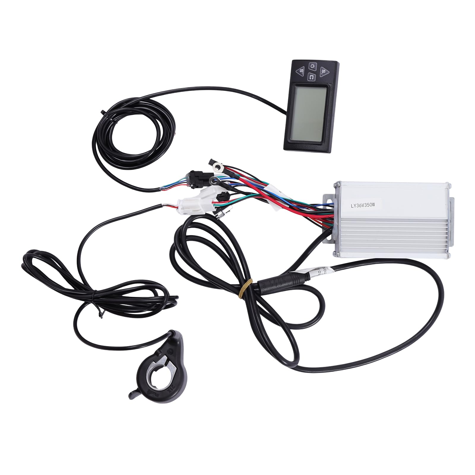 Zestaw do konwersji rowerów elektrycznych z silnikiem przednim 36 V, 500 W, 20", 20", czarny, z wyświetlaczem LCD, wbudowanym kontrolerem, PAS Ebike zestaw do konwersji roweru elektrycznego
