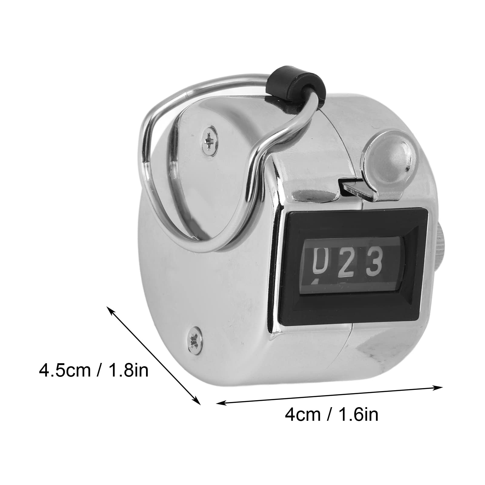 Beufee Clicker Counter, 2PCS Metal Handheld Tally Counter 4 Digit Clear Lettering Mechanical Pitch Counters with Metal Shell for Row People