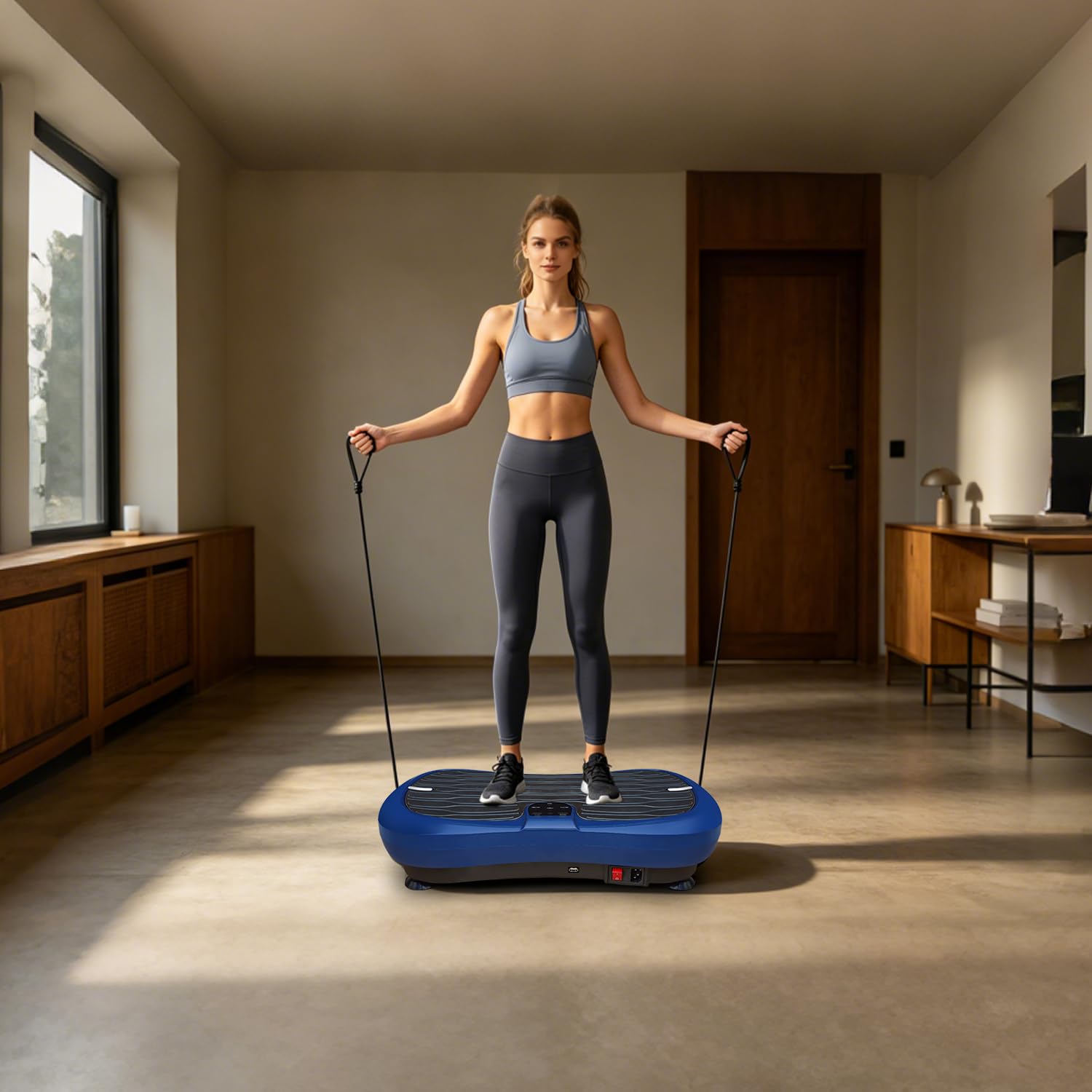 Vibrationsplatte - Rüttelplatte Sport für Zuhause - 99 Intensitätsstufen - 5 Trainingsprogramme - Vibrationsboard für Ganzkörpertraining, Muskelaufbau, Bluetooth Lautsprecher, 120KG Tragkraft