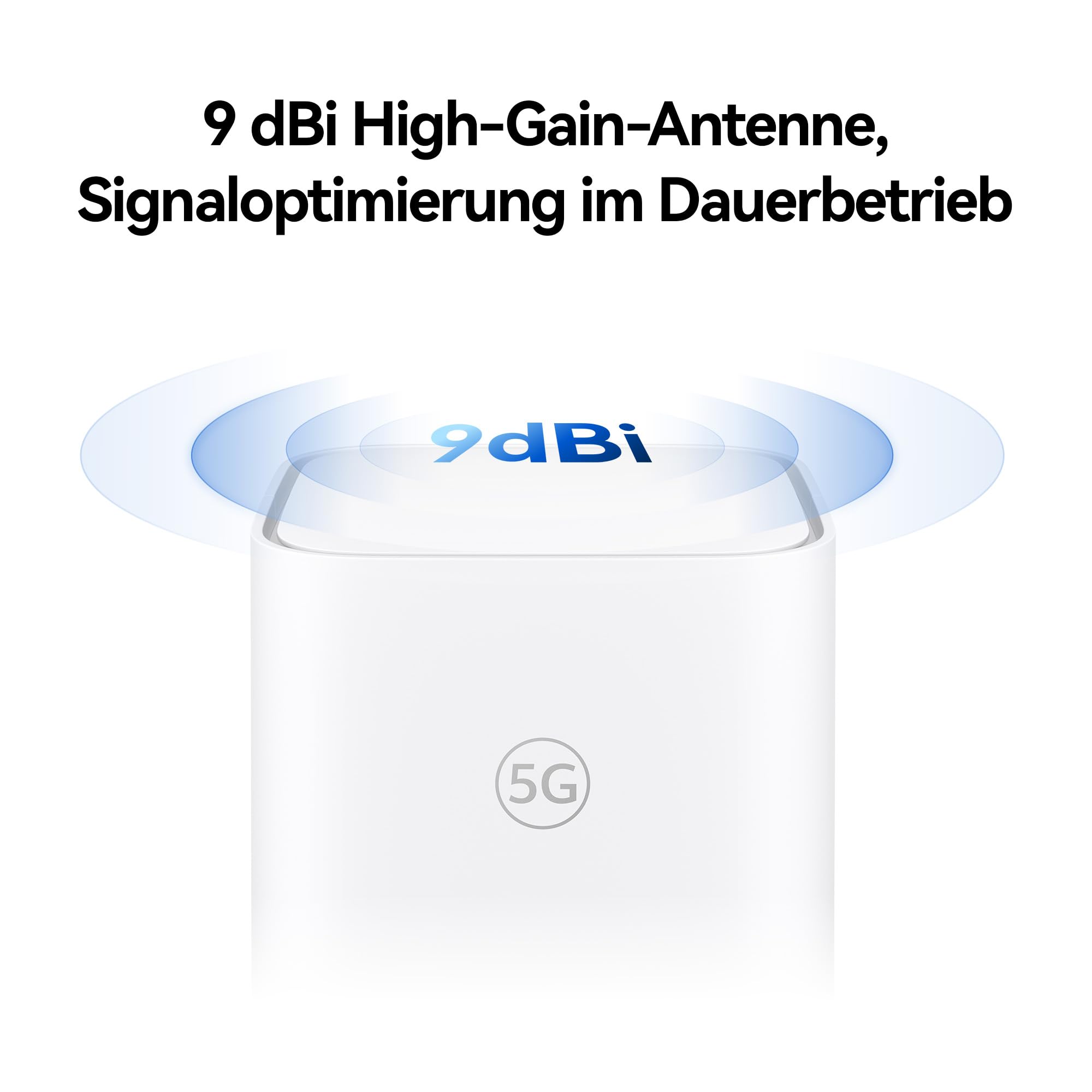 5G CPE 5s, H153, 5G Router SIM, Wi-Fi 6 AX3000, DL 3600 Mbit/s/UL 500 Mbit/s, 9-dBi-Antenne mit hoher Verstärkung, LAN/WAN-Anschluss, Visualisierte WLAN-Diagnose, Home Broadband Mesh+