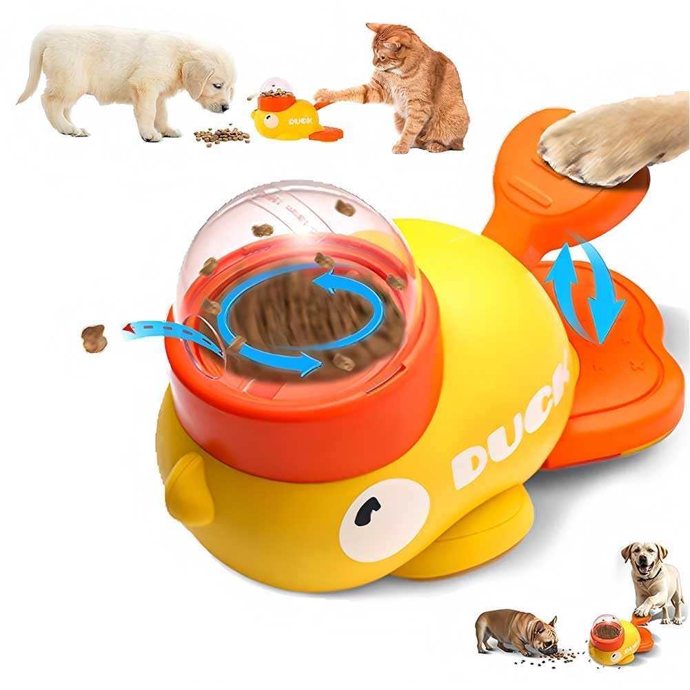 Pet Treat Dispenser Toy, Interactive Slow Duck Feeder Dog Food, Duck Shape dogs Treats Dispensing, Washable, Slow Feeder for Dogs to Improve Digestion, Unleash Fun and Snacks