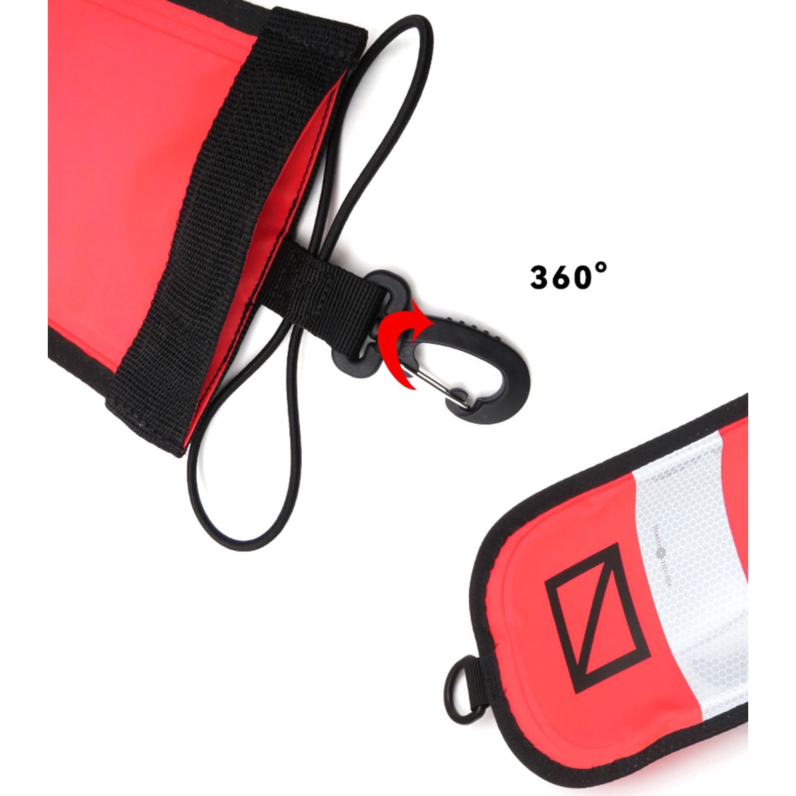 Generisch Marcatore per immersioni a gonfiaggio rapido, panno di nylon antistrappo, boccaglio pieghevole, boa di sicurezza per snorkeling in acque aperte, boa di sicurezza