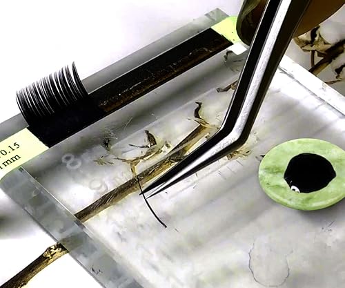 Miniatura 6 de Paquete de 2 soportes de piedra de jade para extensión de pestañas con 50 cepillos de rímel aplicador y 20 almohadillas adhesivas de pegamento para