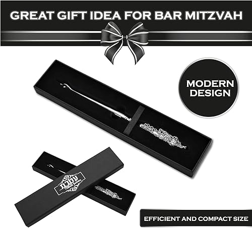 Miniatura 3 de Puntero de libro de Torá Yad Puntero Mano Acabado Gran bar Murciélago Mitzvah Regalo