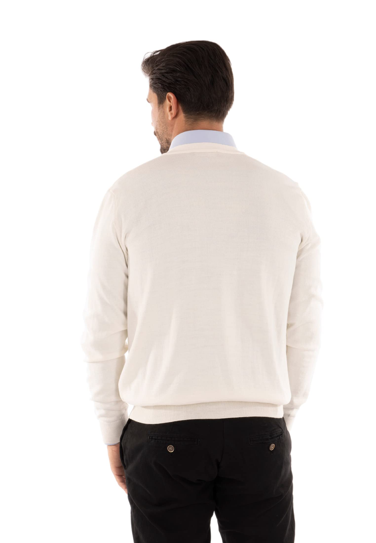 Ciabalù - Cárdigan para hombre de lana de invierno, botones de jersey, Slim Fit, negro, verde, azul, burdeos, informal, suéter ajustado elegante