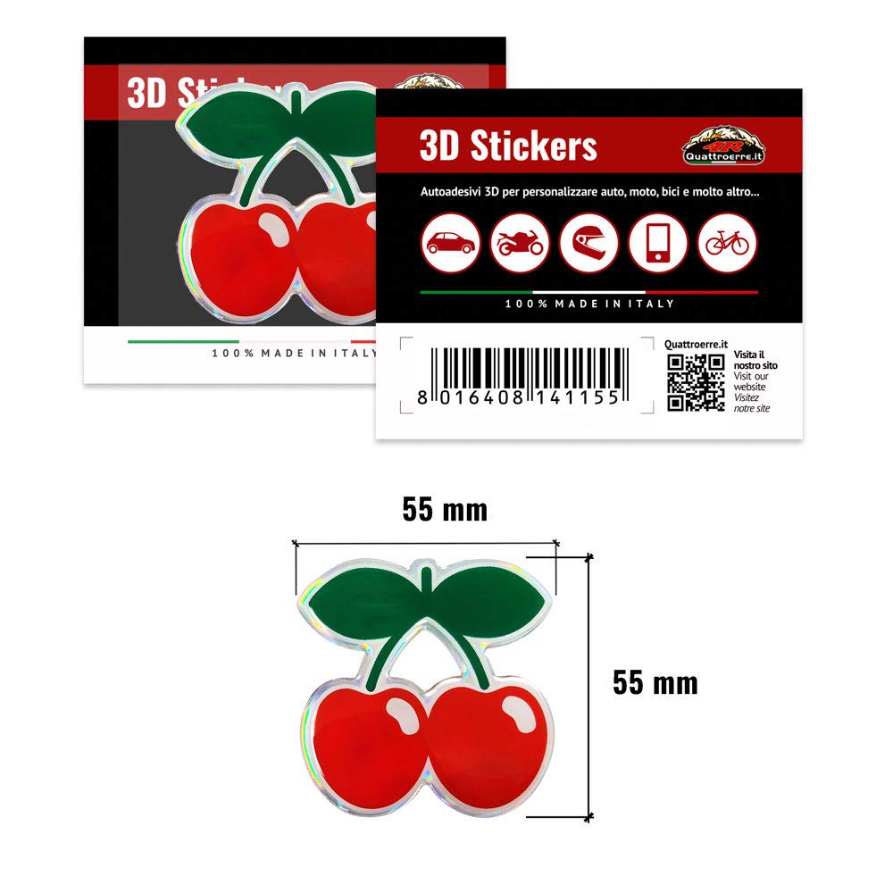 4R Quattroerre.it 14115 naklejki 3D wiśniowe