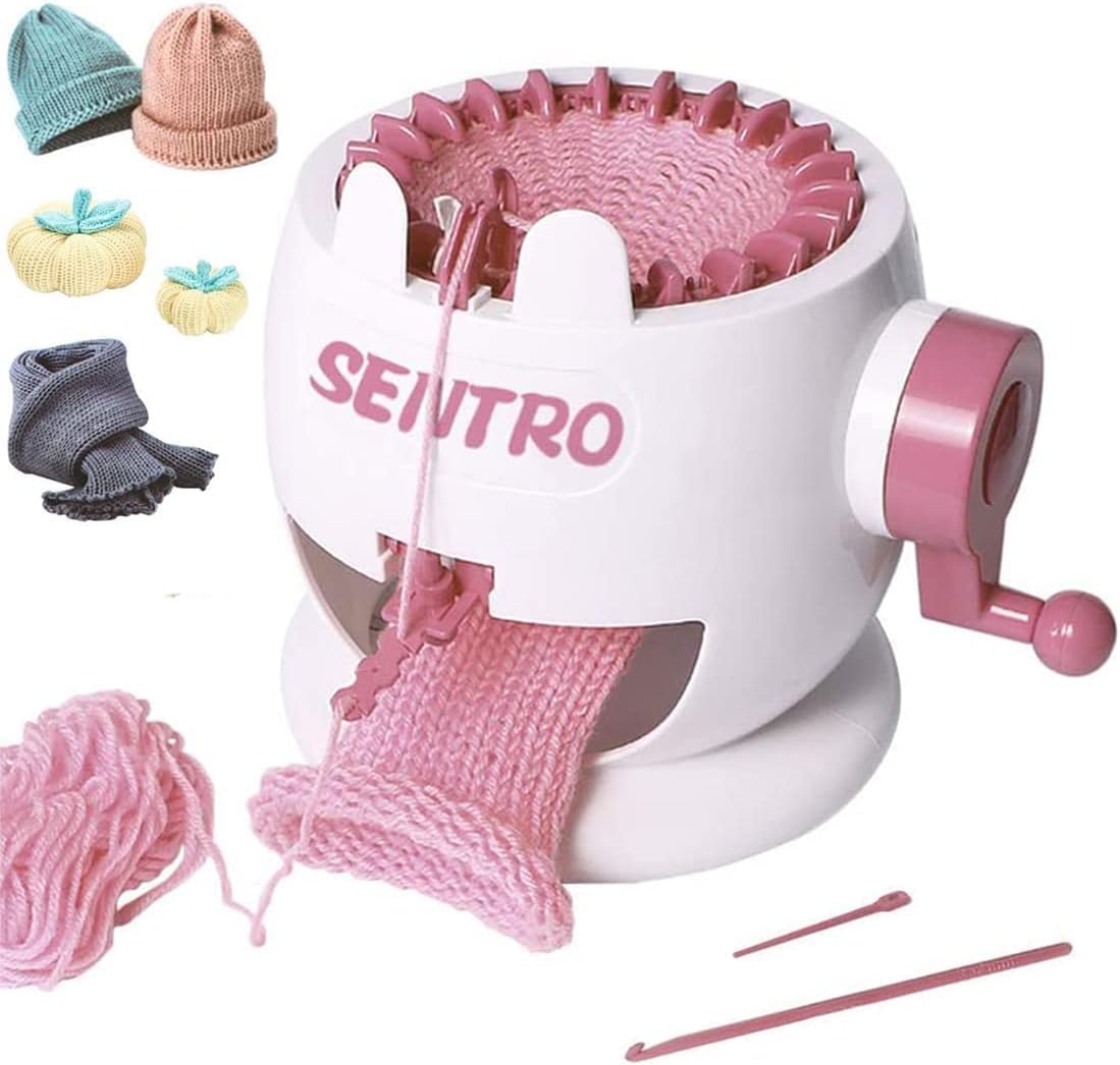 Gemsy Knitting Machine, 22 Needles Smart Knitting Board Rotating Double Knit Loom Machine, Knitting Loom Machine with Row Counter for Kids Children Adults Beginners-image-21