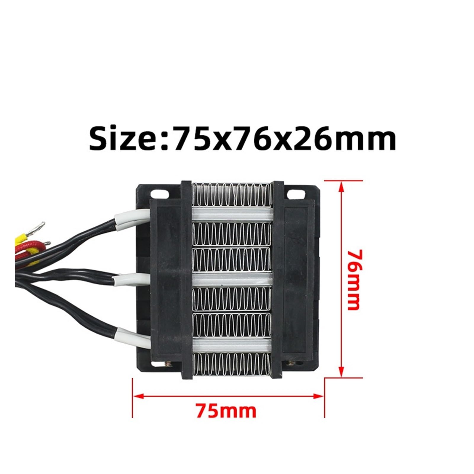 Induktionserhitzer 48 V 200 W PTC-Keramik-Lufterhitzer AC DC 3 Reihen/Mini isoliert 31A3 75 x 76 26 mm