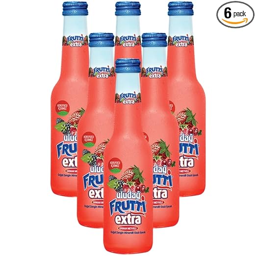 ULUDAG FRUTTI EXTRA SPARKLING NATURAL MINERAL WATER AND MIXER | NO PRESERVATIVES | FOREST FRUITS FLAVOUR (PACK OF 6 BOTTLES, 250ML EACH)