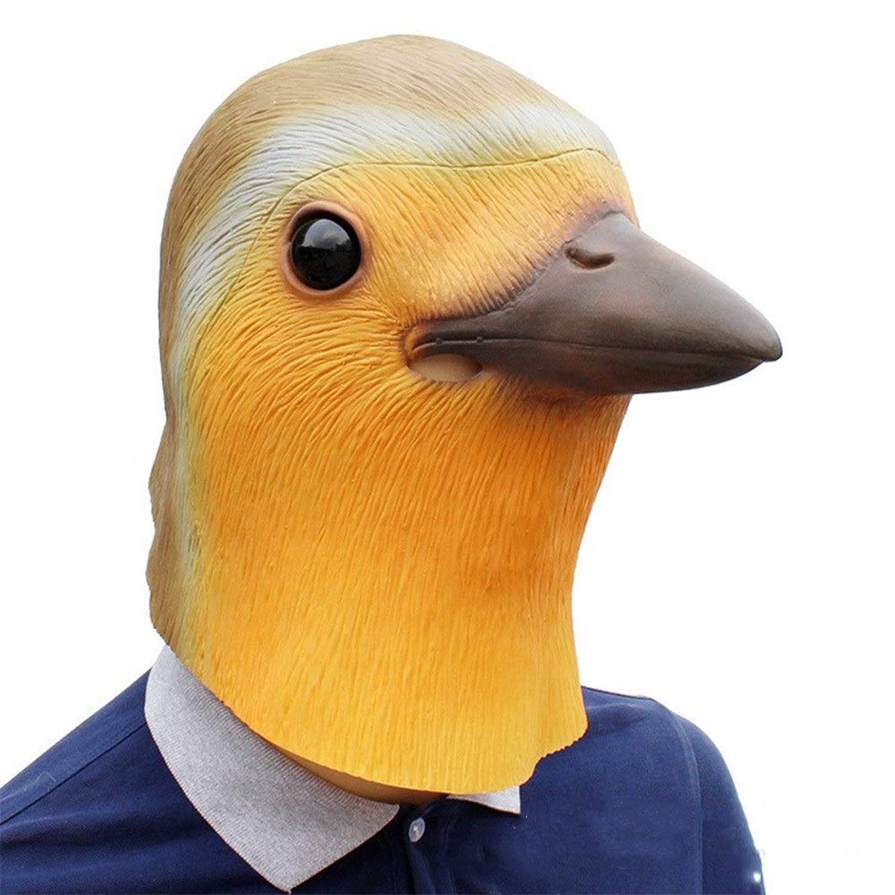 Halloween Mask Halloween Carnival Christmas Cos Dress Up Props Animal Robin Bird Latex Mask Halloween Wig Creative (Color : Robin bird, Size : One size)