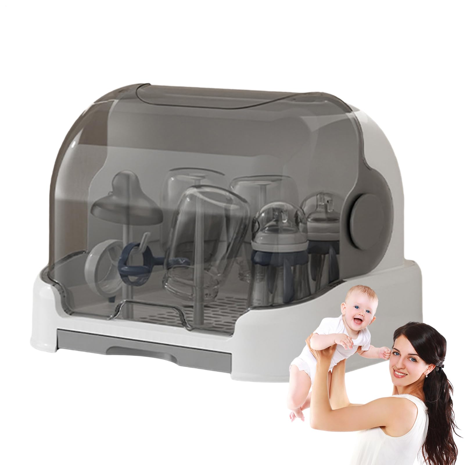 Boîte De Rangement Biberons, Rangement Stockage Avec Bac À Eau Amovible, Rangements De Bouteilles Portable Avec Couvercle, Support De Comptoir Durable pour La Maison, Les Voyages, Bouteilles