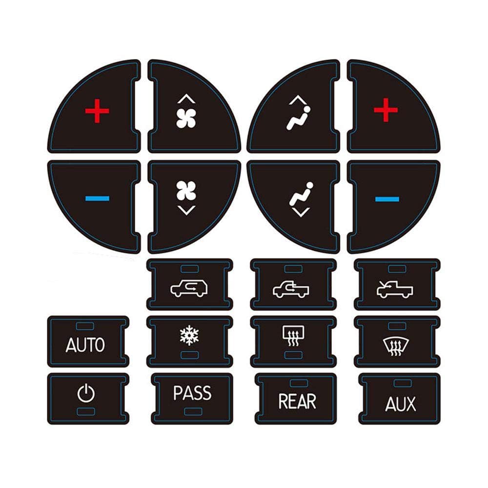 AC Dash Accents Button Sticker Repair Kit for Fixing Ruined Faded A/C Control Buttons - Decal Replacement Fits Select 07-15 GM Vehicles - Car SUV Accessories（Suburban, Chevy Tahoe...）(2 PCs)