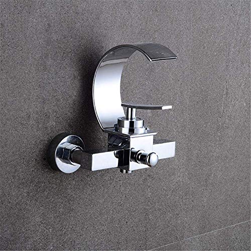 Système de douche cascade noir et mitigeur bain-douche mural à double commande pour salle de bain