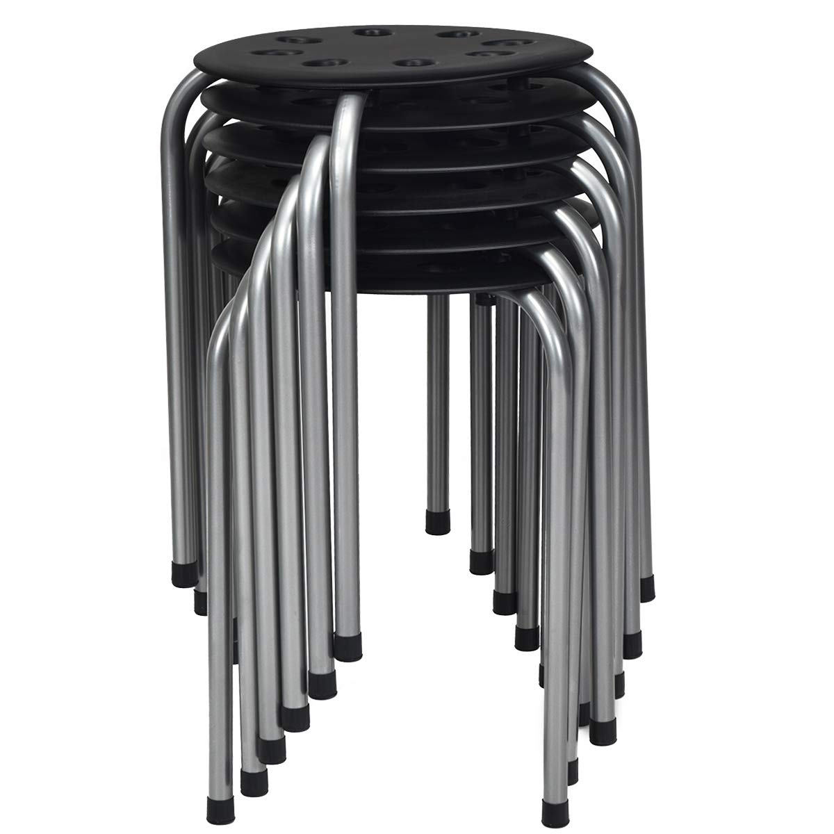 Buy COSTWAY6Pack Plastic Stack Stools, 17.5Inch Portable Stackable