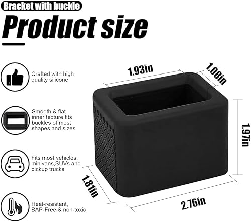 Miniatura 2 de Soporte de hebilla para cinturón de seguridad, paquete de 2 refuerzos de hebilla de cinturón de seguridad de silicona, levanta la hebilla del