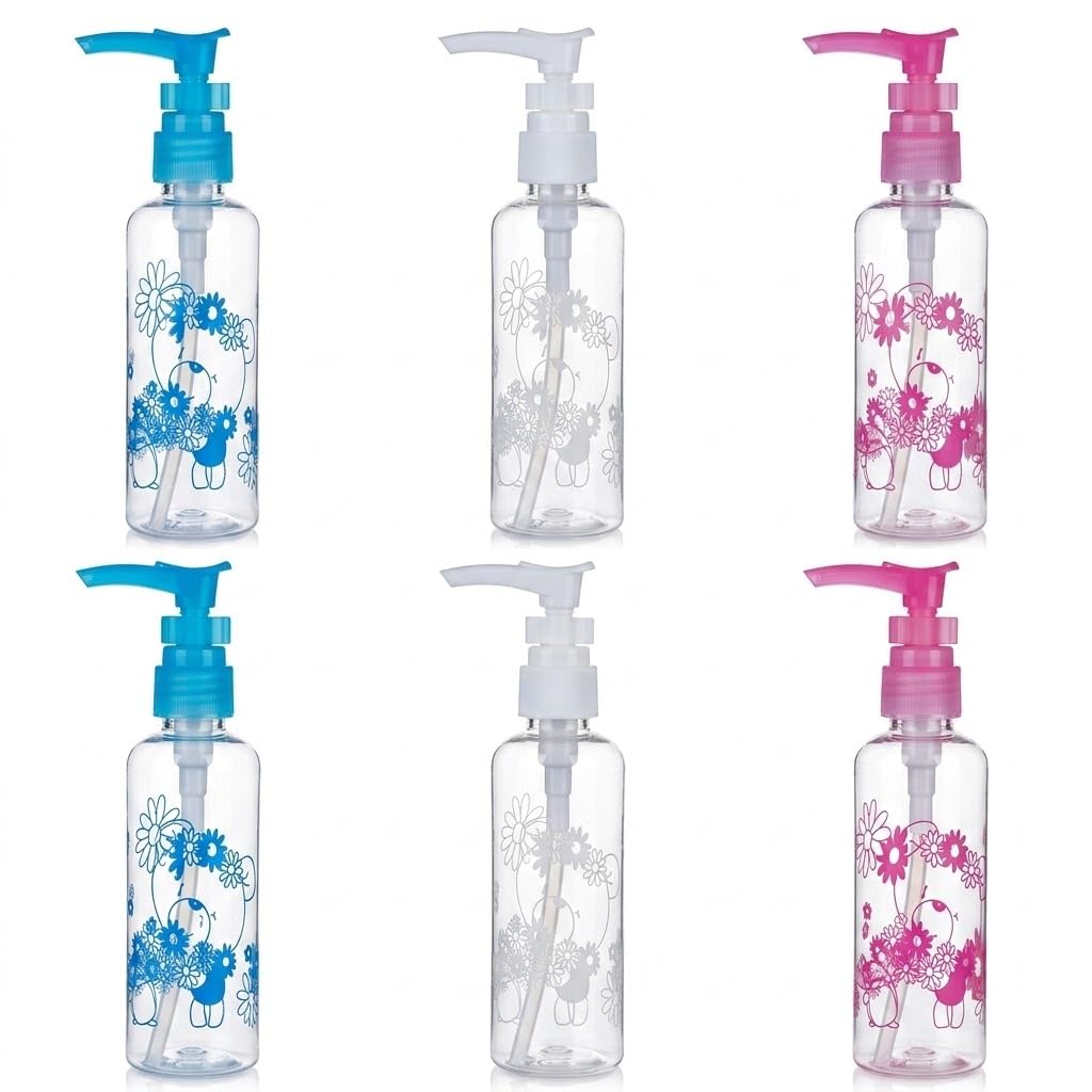 Amazon Brand - Umi 6Pc Plastic 100ml Empty Dispenser Bottles – Refillable Pump Bottles with Safety Lock for Gel, Cream, Liquid Soap, and Lotion, Travel-Friendly and Leak-Proof Containers for Home-image-9