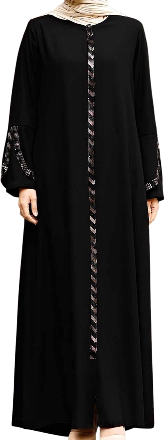 istanbul styles Women's Abaya Long Sleeve Open Quarry Floor Length Zipper Floor Length Turkish Islamic Fashion