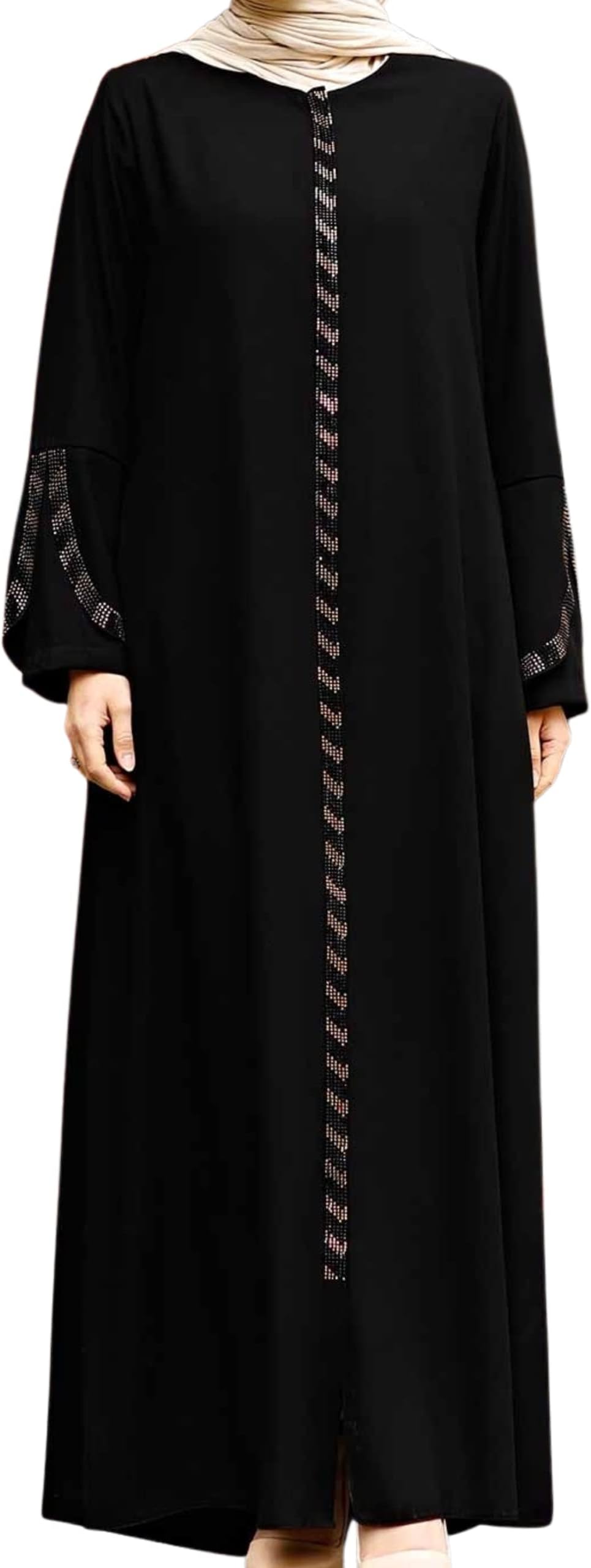 istanbul styles Women's Abaya Long Sleeve Open Quarry Floor Length Zipper Floor Length Turkish Islamic Fashion