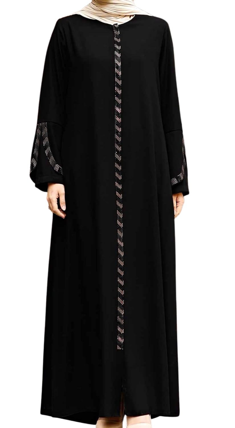 istanbul styles Womens Abaya Long Sleeve Open Quarry Floor Length Zipper Floor Length Turkish Islamic Fashion
