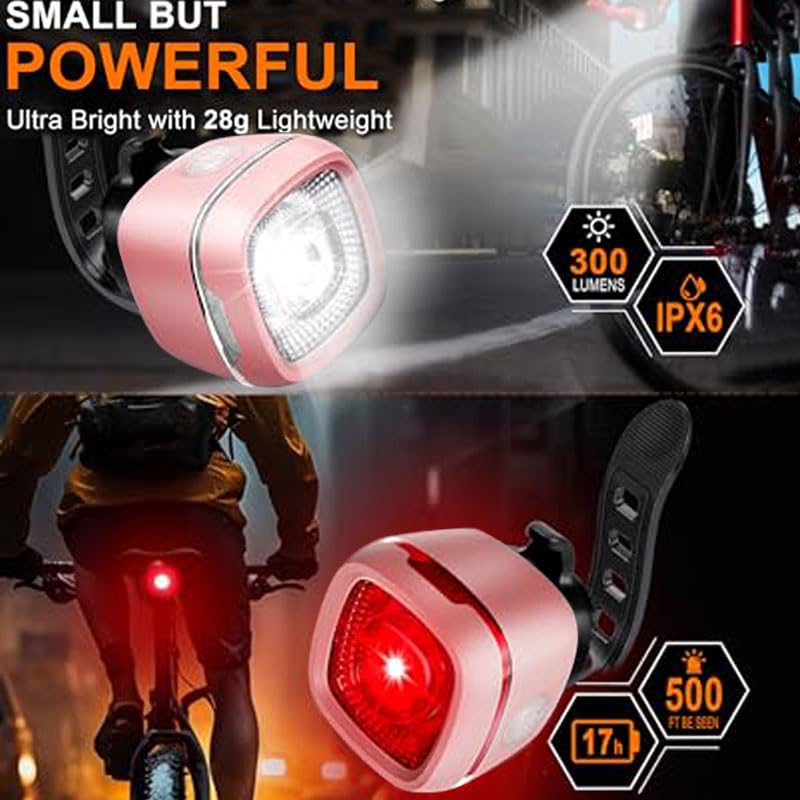 Bicycle Front & Rear Lights, Type-C Rechargeable LED Bike