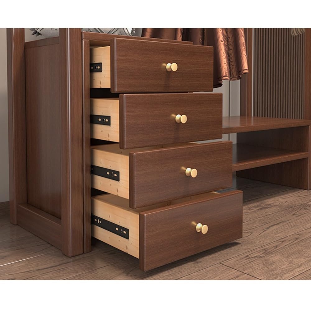 colgador de árbol Perchero de madera maciza for suelo, dormitorio, Zapatero, sala de estar, perchero con cajón, multifuncional, nuevo estilo chino, estante de almacenamiento árbol de pasillo(Wood)