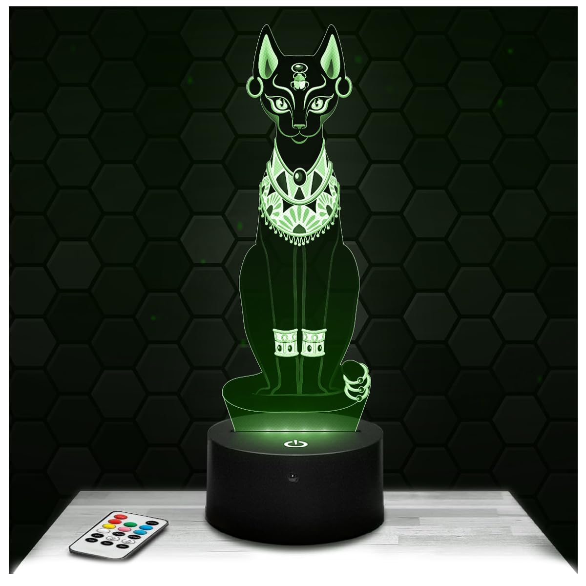 Lampephoto.fr - 3D Lamp Bastet Gift Bastet Goddess of Egypt Mythology, Touch LED Night Light, 3D Hologram Effect, Christmas Birthday Gift Idea for Boy or Girl, Room Decoration Object