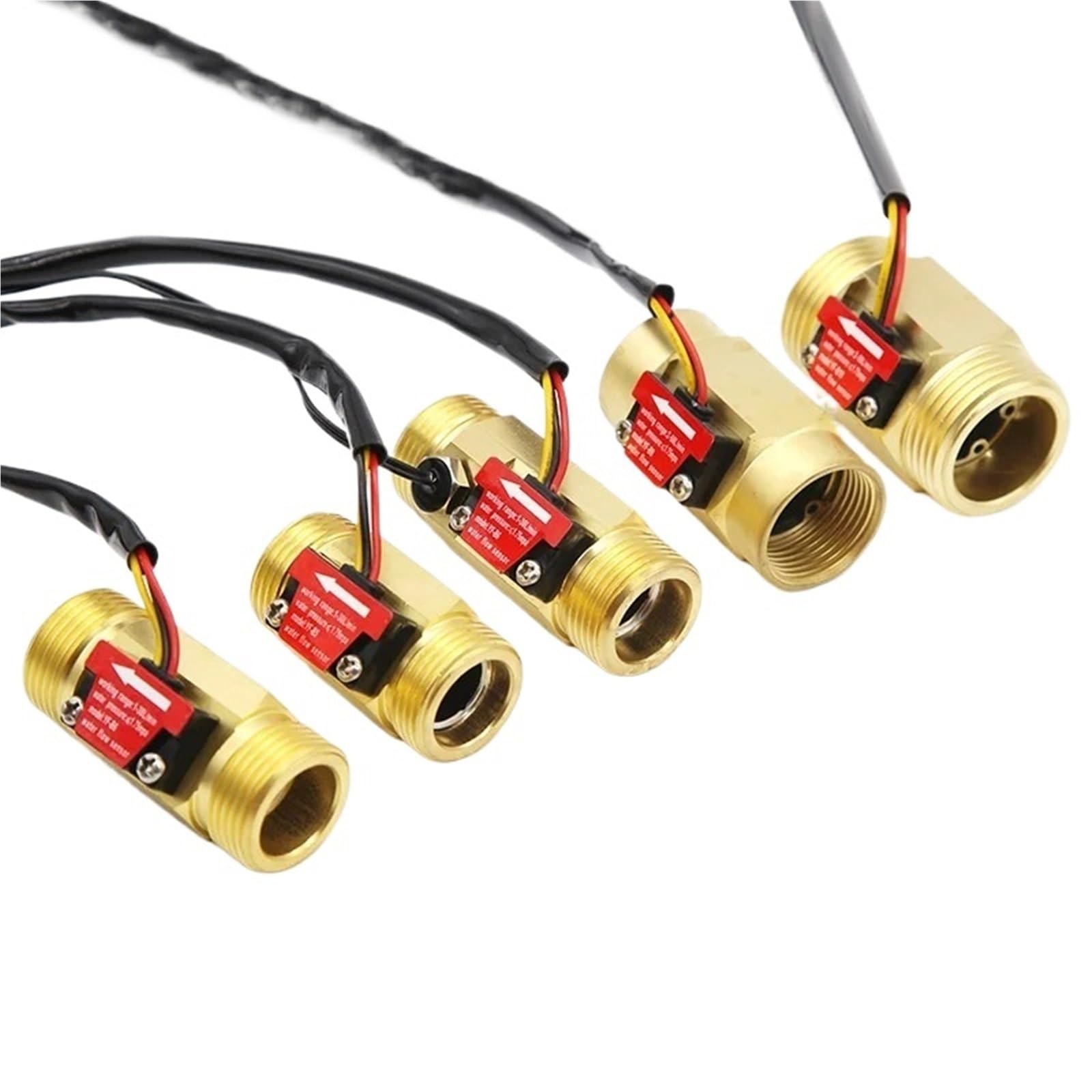1 sensor de flujo de agua de cobre puro YF-B1 YF-B2 YF-B3 YF-B4, medidor de flujo de turbina Hall, sensor de flujo de efecto Hall, sensor de flujo de turbina de cobre.(YF-B6-Temp)