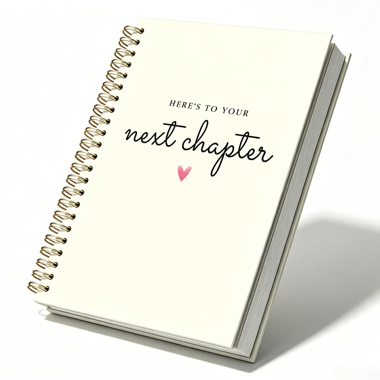 Next Chapter Spiral Notebook Journal, New Beginnings Gifts for Women, Graduation Retirement Notebook for Work Note Taking, Inspirational Hardcover Journal, 5.5x