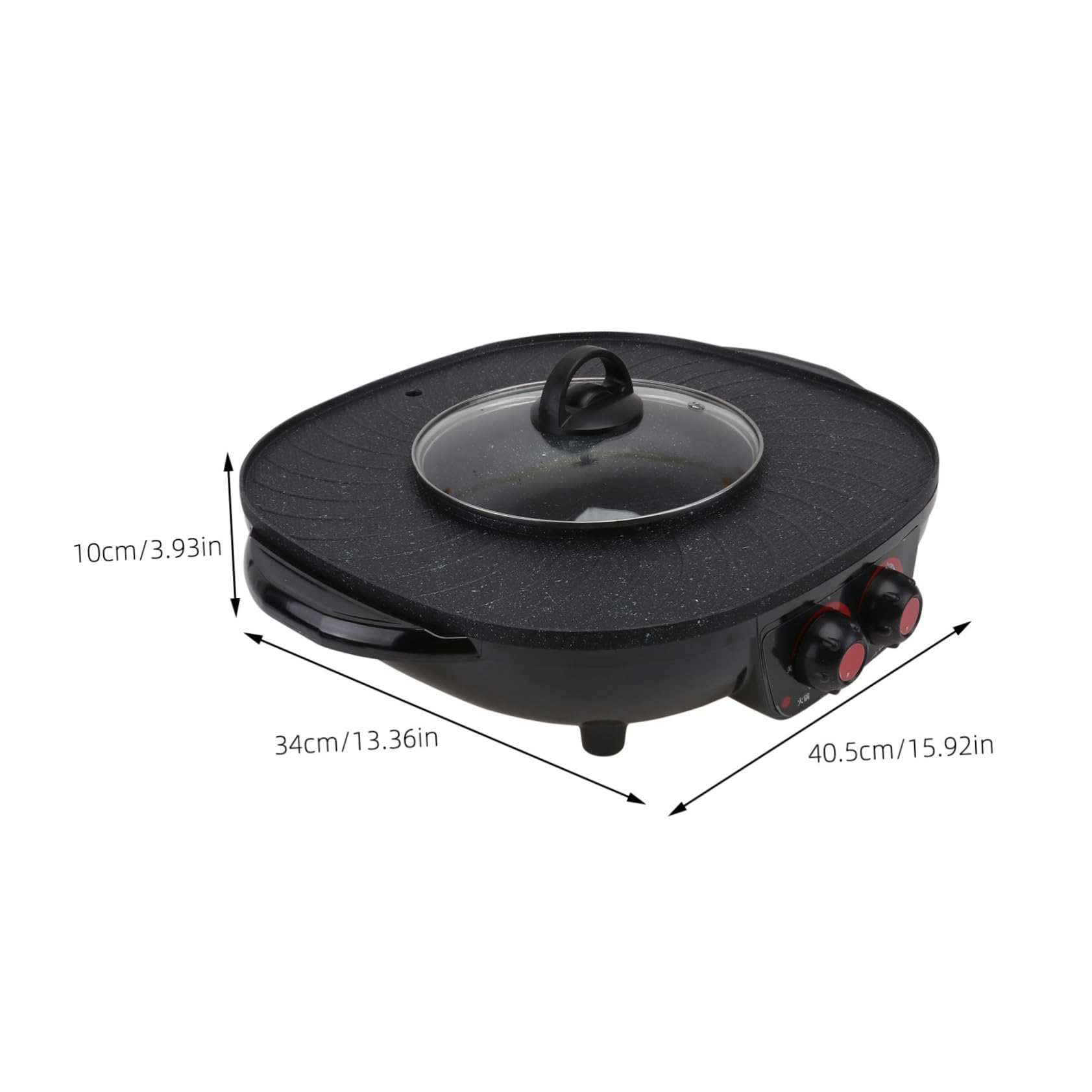 Ciieeo Electric Hot Pot Bbq Grill Smokeless Non-stick Roasting Pot Teppanyaki Cookware for Home Restaurant Use