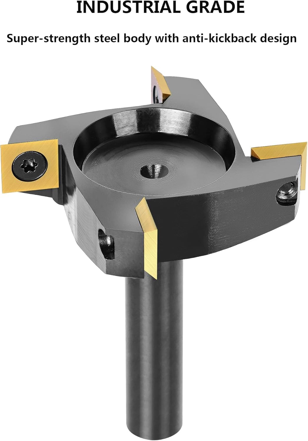 SpeTool Punta per fresa a 4 alette rivestite in carburo CNC, codolo da 1,27 cm, diametro di taglio 6,3 cm, include 4 inserti aggiuntivi in carburo