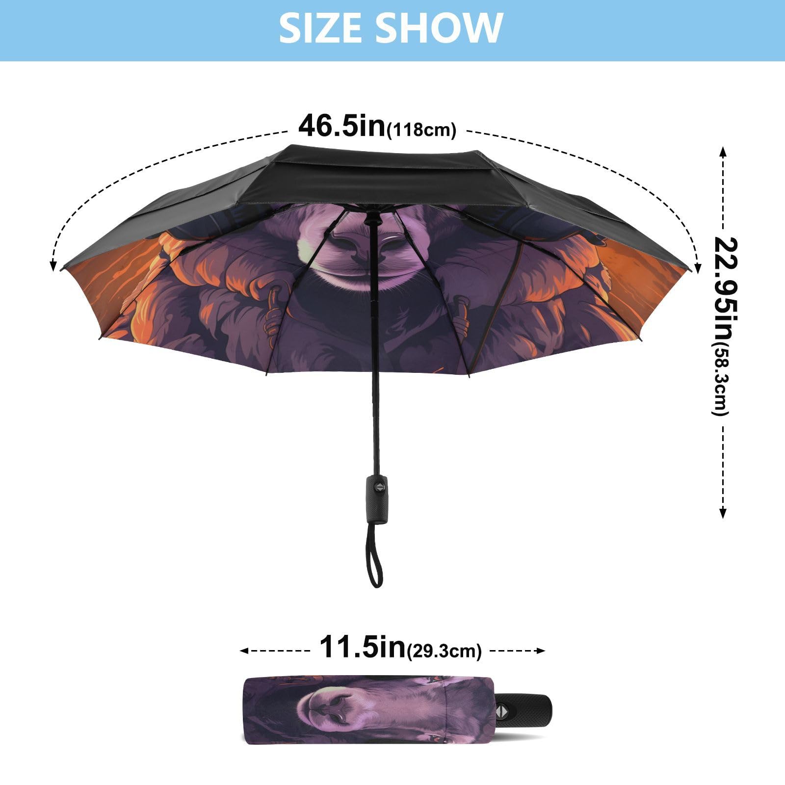 Ovejas De MúSica Fresca Paraguas de Viaje Resistente al Viento Apertura Cierre AutomáTicos,Compacto con ProteccióN Solar UPF 50+ Ideal para JóVenes Chicas