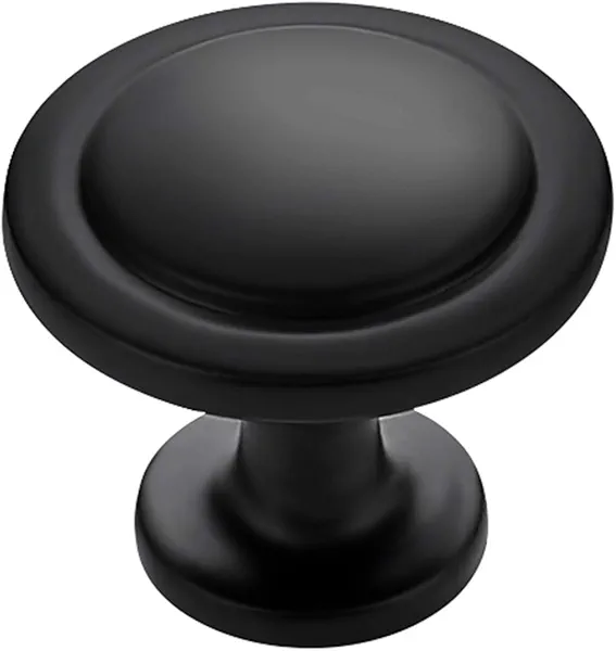Ravinte 30 Pack 1-1/4 inch Matte Black Zinc Euro-Style Cabinet Knobs, Drawer Pulls & Door Handles